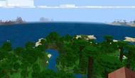 View from spawn in the air (Image via Minecraft)
